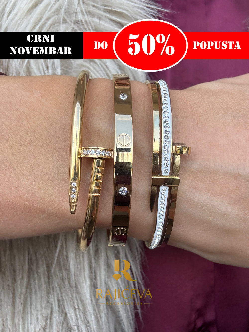 set narukvica ekser love hirurski celik