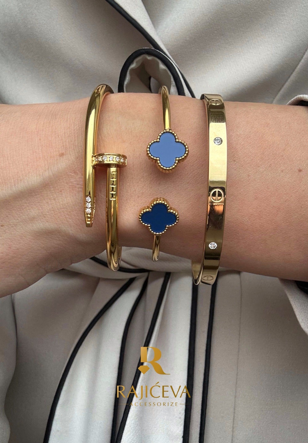 set narukvica od hirurskog celika ekser sefora royal blue love narukvice