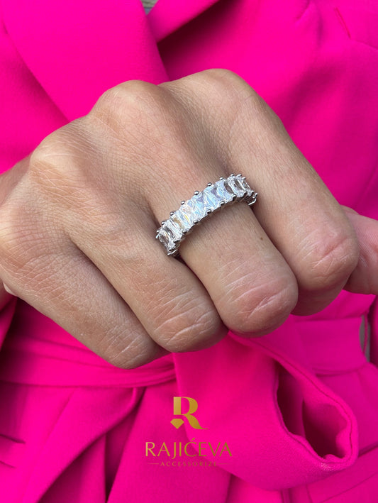 Srebrni prsten sa cirkonima od hirurškog nerđajućeg čelika – Rajićeva Nakit
