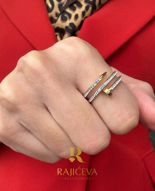 Ekser prsten u boji zlata od hirurškog nerđajućeg čelika – Rajićeva Nakit
