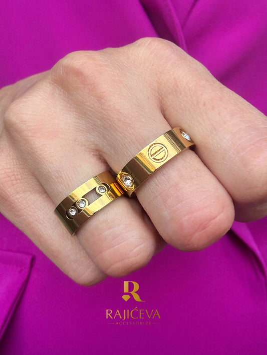 Zlatni coin prsten 316L hirurški čelik – detalj