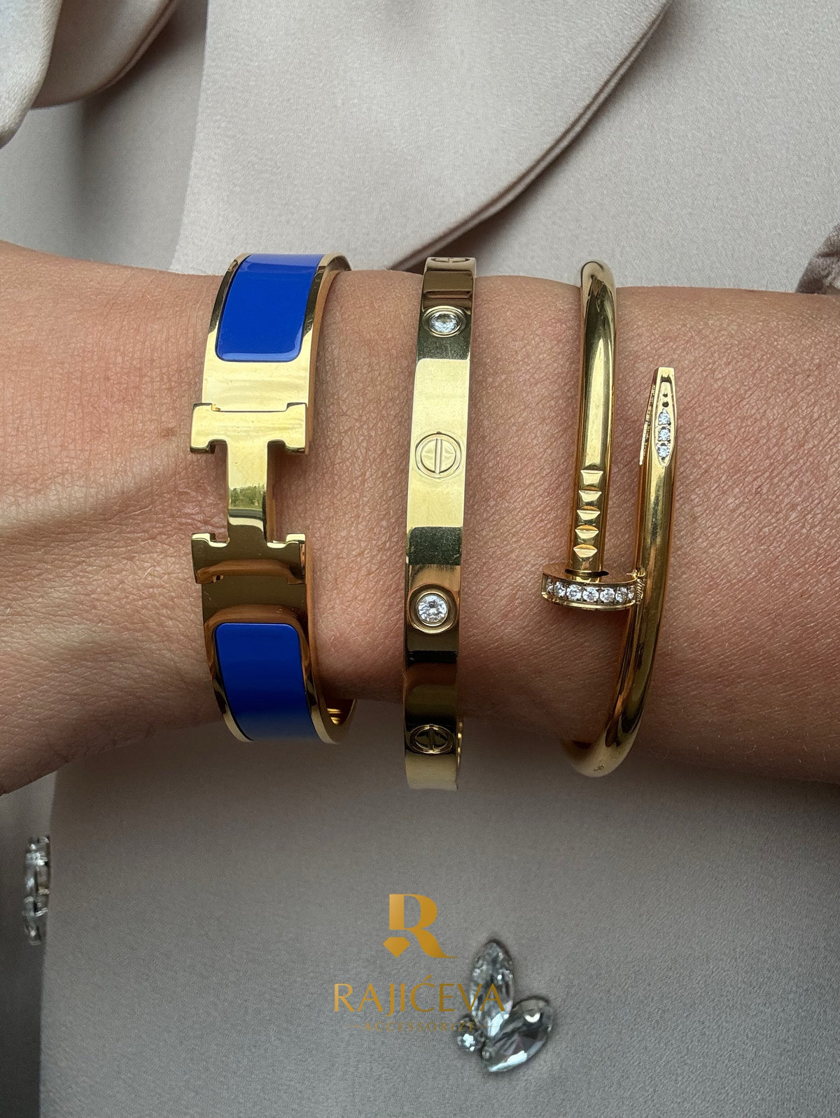 set narukvica od hirurskog celika royal blue hera ekser love narukvice